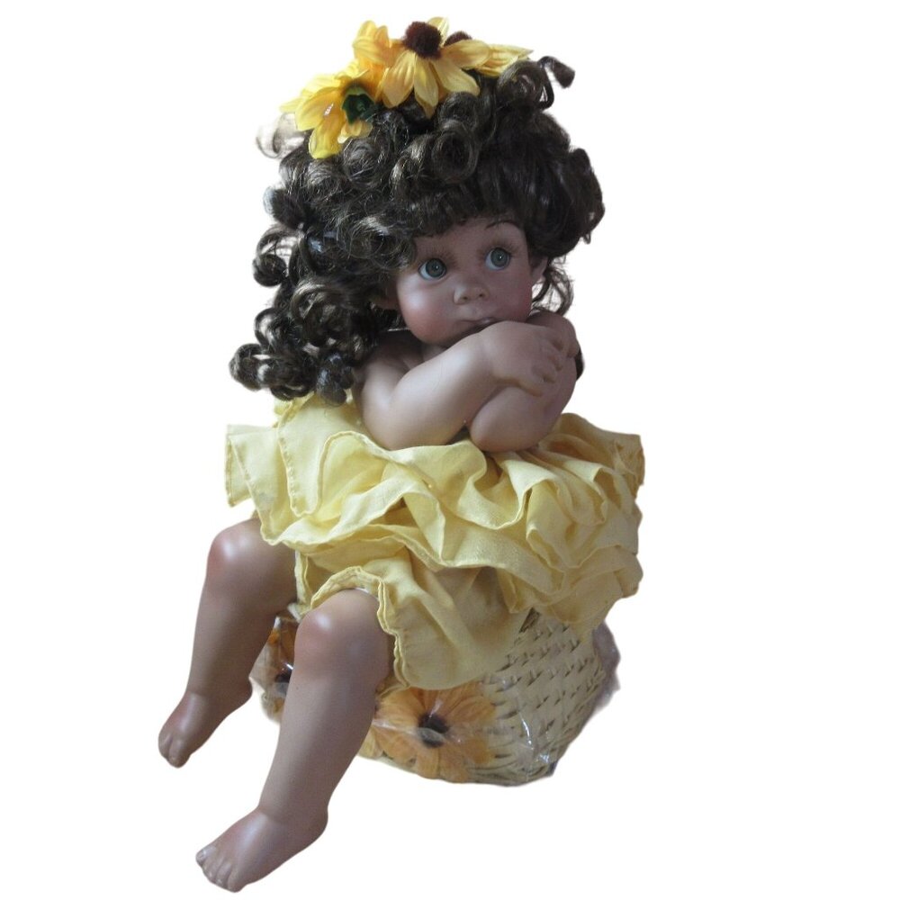 Cindy Marcschner Rolfe African American Suzy Q 14" Seated Porcelain Doll